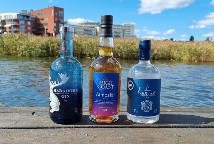 Sprit i SAS Businessclass: Harahorn Gin, High Coast Whisky atmosfär och Hernö Gin
